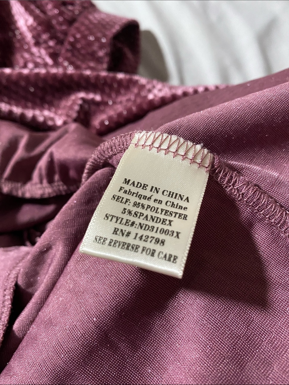Velvet Tiered Dress in Mauve Pink with Pearl Buttons - Picture 3 of 3